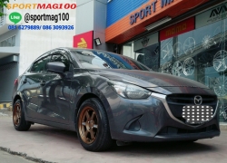 Mazda2 SKY vs TE37 4รู100 Offset30 +ยางติดรถ Dunlop 185/65R15