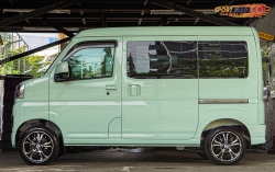 Hijet ได้รถมาก็จัดล้อพร้อมยางใหม่ไปเลย ดูสวยสุดๆ ล้อ▶ AF P1145 สีดำหน้าเงา สเปค 14x6นิ้ว 4รู100/114 Offset38 ยาง▶ MINERVA RADIAL 209 ขนาด 165/55R14