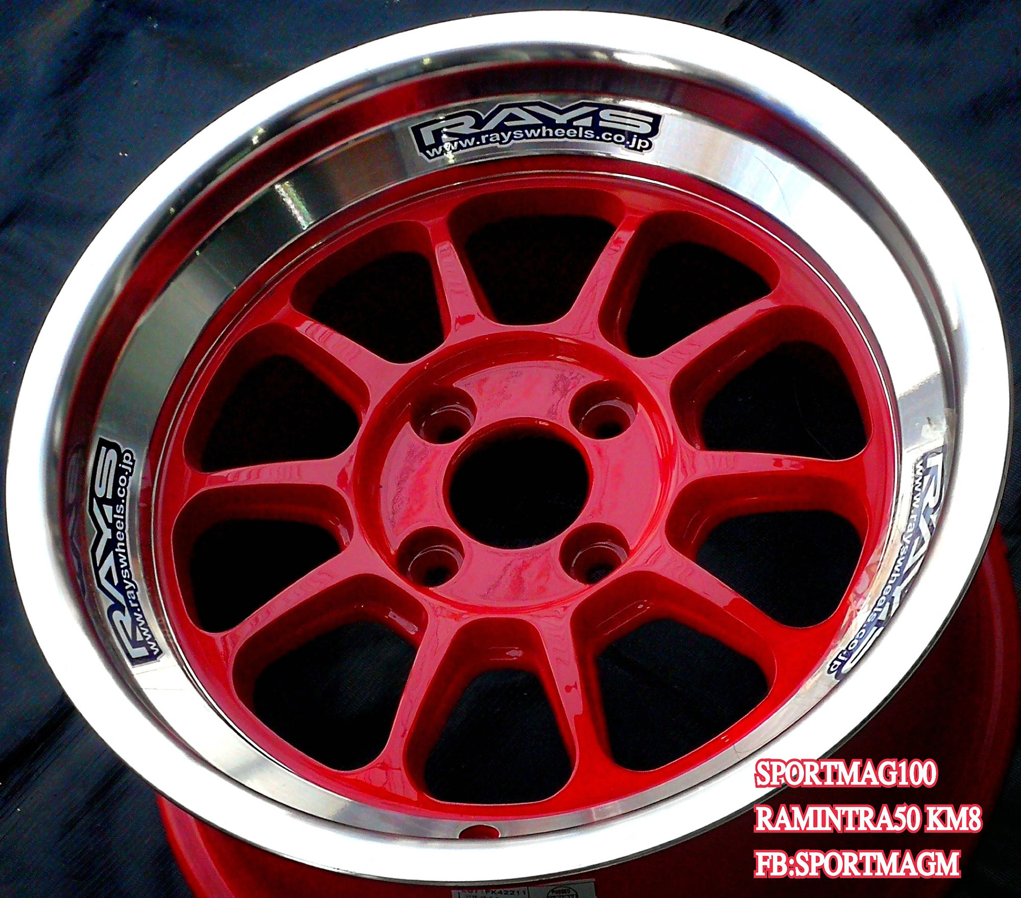 แม็กซ์ใหม่ RF1 4รู100 ET35-28 สีแดงขอบกระจก F7 R8-15นิ้ว ล้อแม็ก แม็กซ์ใหม่ RF1 4รู100 ET35-28 สีแดงขอบกระจก F7 R8-15นิ้ว
