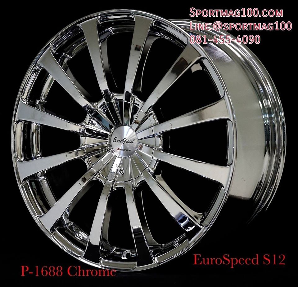 ล้อแม็กซ์ใหม่ EuroSpeed S12 4รู100/114 ET42 โครเมียม 8-18นิ้ว ล้อแม็ก ล้อแม็กซ์ใหม่ EuroSpeed S12 4รู100/114 ET42 โครเมียม 8-18นิ้ว