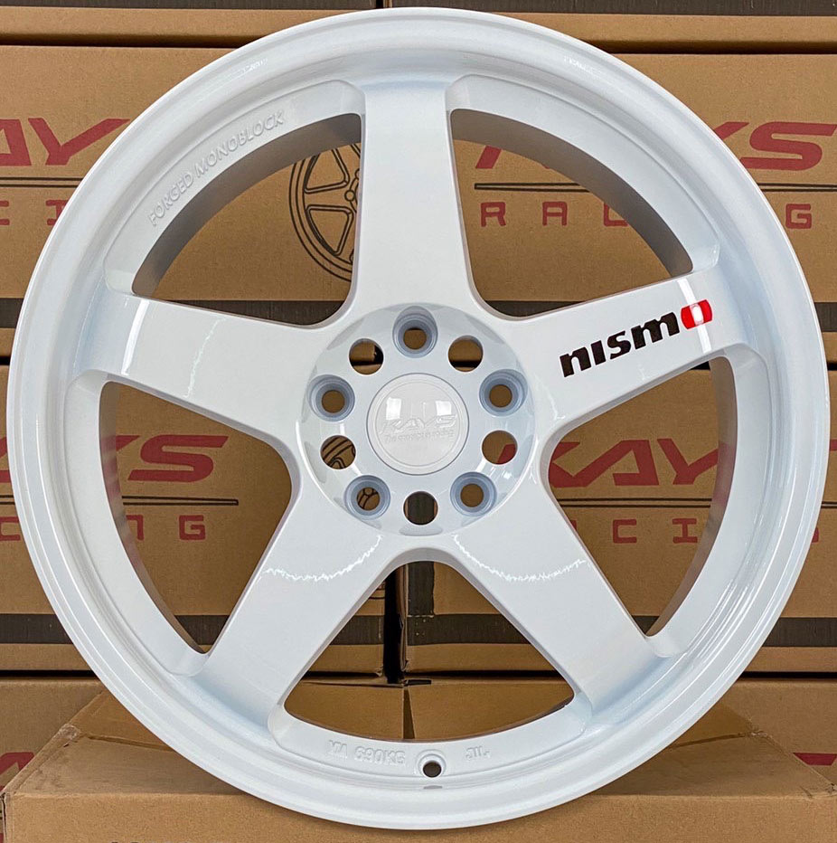 ล้อแม็ก ล้อแม็กใหม่ลาย NISMO GT5 5รู114 ET25 สีขาว 8.5-18นิ้ว