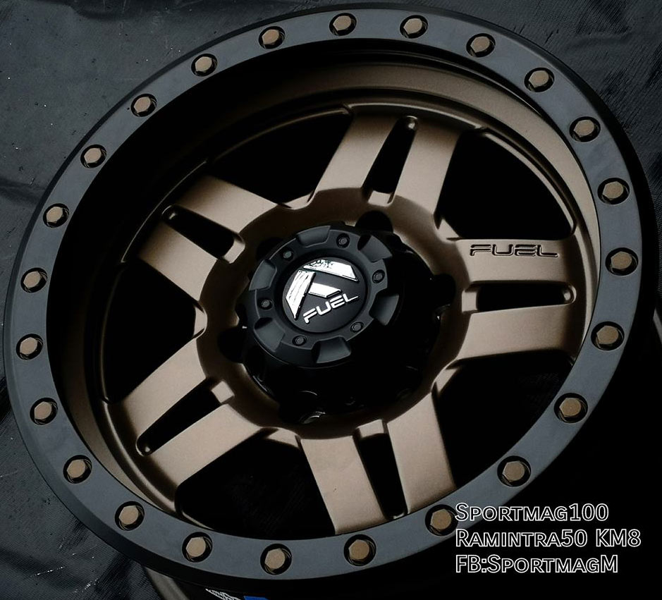 ล้อแม็ก  ล้อแม็กซ์ใหม่ USA FUEL Anza D558 6รู139 ET1 ทองแดงขอบดำ  8-16นิ้ว 