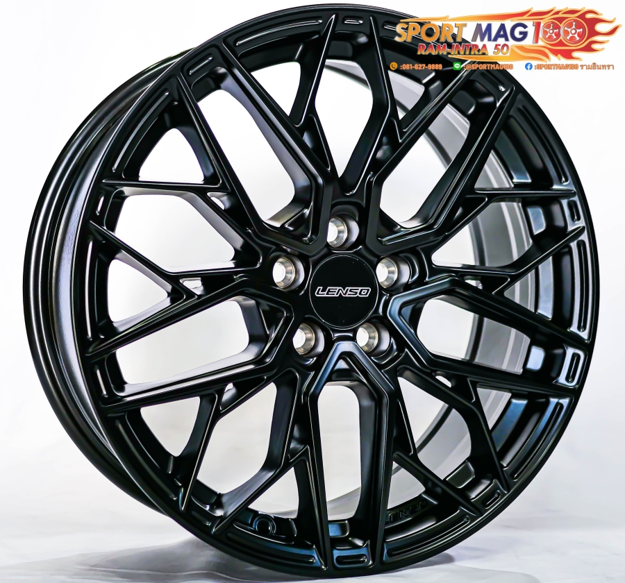 ล้อแม็ก ล้อแม็กใหม่ Lenso JAV Ventus 5รู100 ET35 ดำด้าน 7-17นิ้ว(Beetle ตัวแรก)