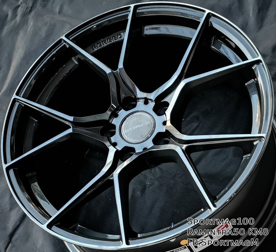 ล้อแม็ก  แม็กซ์ใหม่ FlowForming Stange Aow16 5รู112 ET35 กันแลคดำ เบาพิเศษ F8.5 R9.5-18นิ้ว 