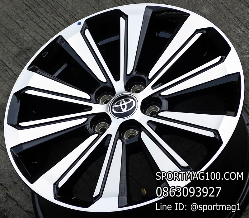 ล้อแม็ก ล้อแม็กป้ายแดง Toyota Veloz 5รู100 ดำหน้าเงา 6-16นิ้ว(มี1วง)