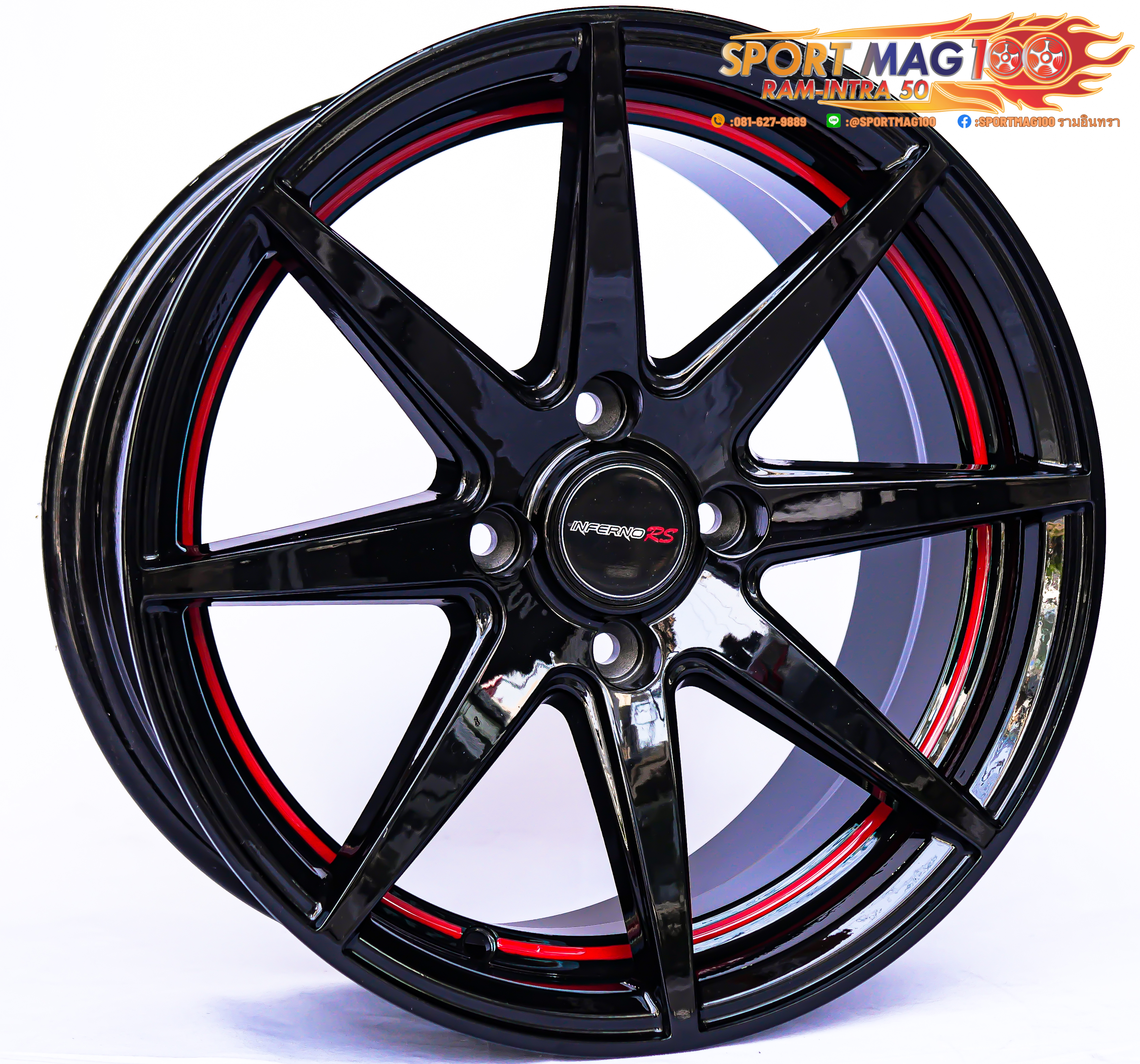 เฮียสั่งลด ล้อแม็กใหม่ Inferno INF8P 4รู100 ดำคัตแดง 7-15นิ้ว ล้อแม็ก เฮียสั่งลด ล้อแม็กใหม่ Inferno INF8P 4รู100 ดำคัตแดง 7-15นิ้ว