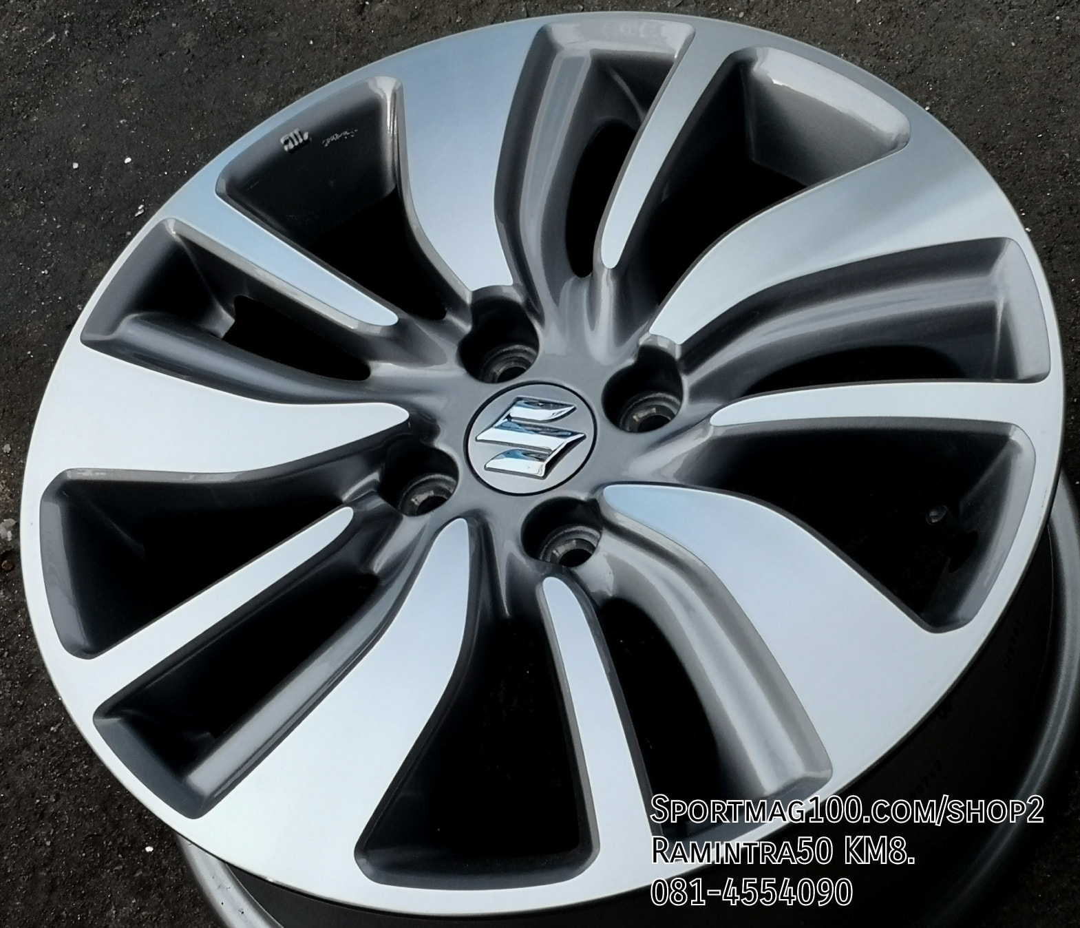 ล้อแม็ก ล้อแม็กมือสอง Suzuki Swift-2022 4รู100 สีเงินหน้าเงา 6-16นิ้ว