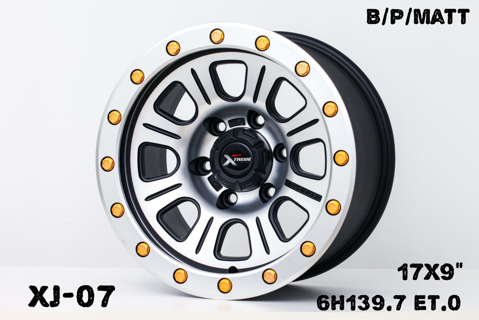ล้อแม็ก ล้อแม็กใหม่ Yachitoda XJ07 6รู139 ดำหน้าเงาขอบเงา 9-17นิ้ว 