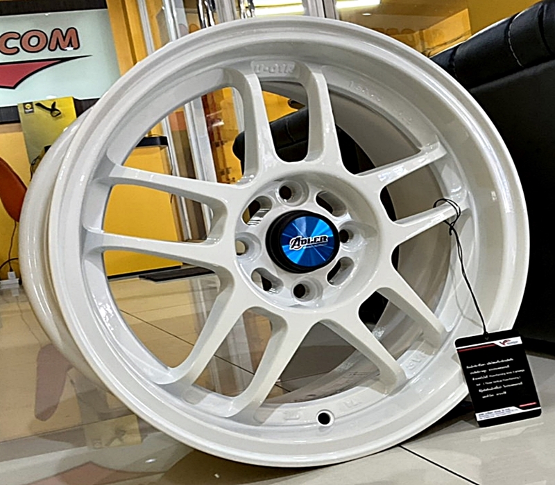 ล้อใหม่ FlowForming Yachi U01R 4รู100 สีขาว เบาเพียง 4.9โล 7-15นิ้ว ล้อแม็ก ล้อใหม่ FlowForming Yachi U01R 4รู100 สีขาว เบาเพียง 4.9โล 7-15นิ้ว