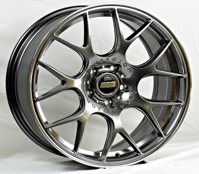 ล้อแม็ก ล้อแม็กใหม่ flow forming ลาย Motorsport 5รู114 ไฮเปอร์แบล็ค ET35 8-18นิ้ว