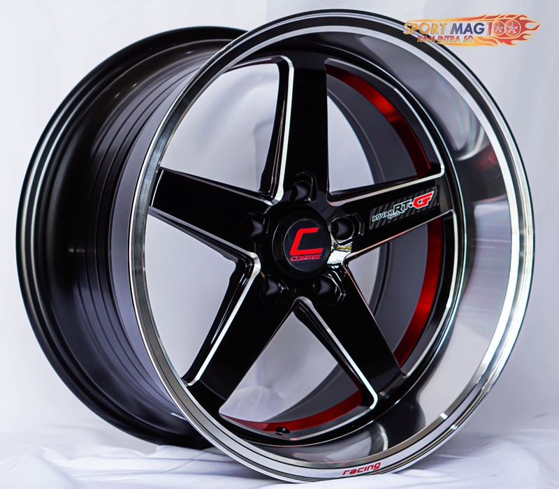 ล้อแม็ก ล้อแม็กใหม่ COSMIS RTG 5รู114 ดำขอบเงาท้องแดง F9.5 R10.5-18นิ้ว 