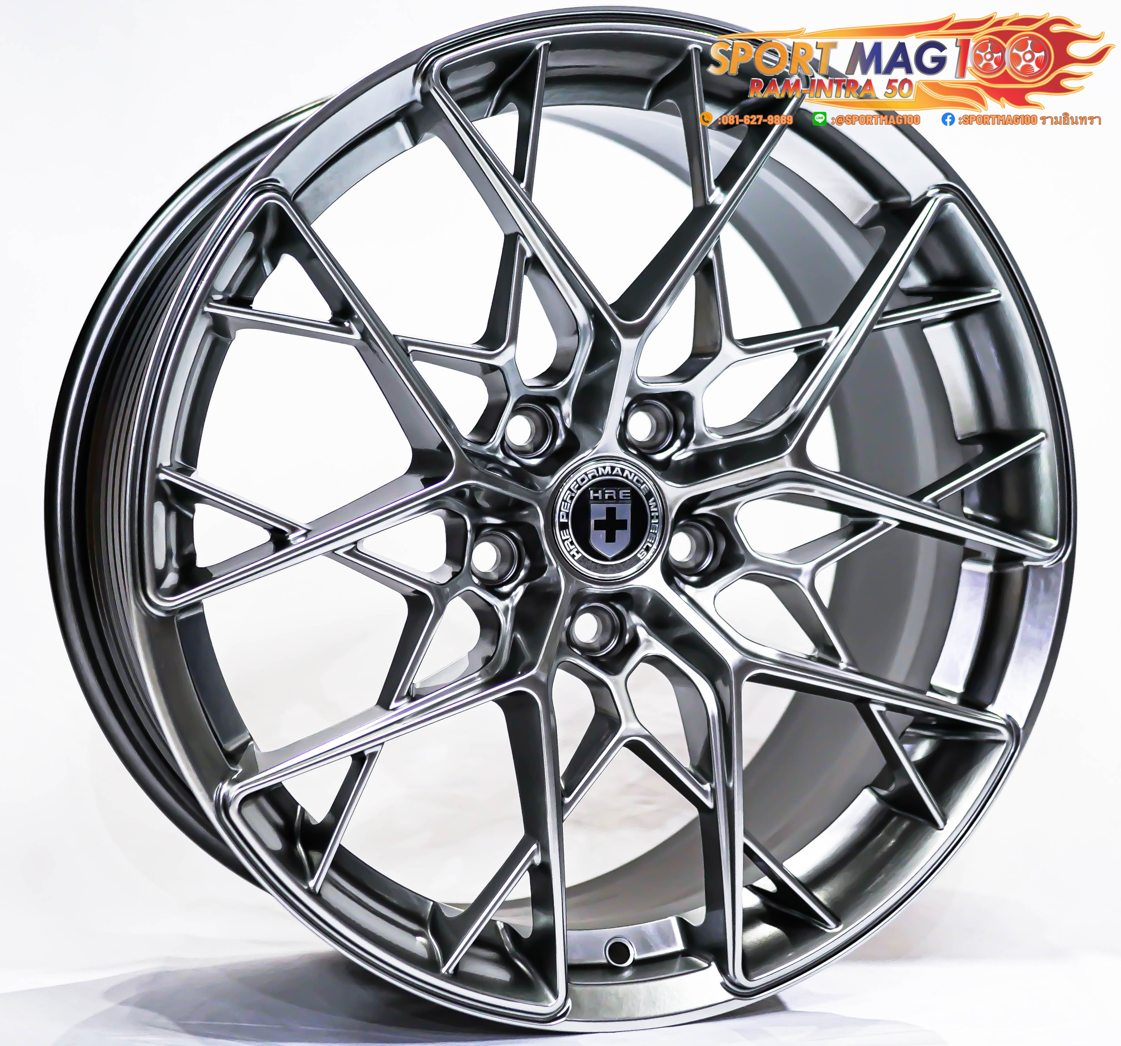 ล้อแม็ก ล้อแม็กใหม่เบา Flowforming HRE F066 5รู112/114 ET35ไฮเปอร์แบล็ค 8.5-18นิ้ว 