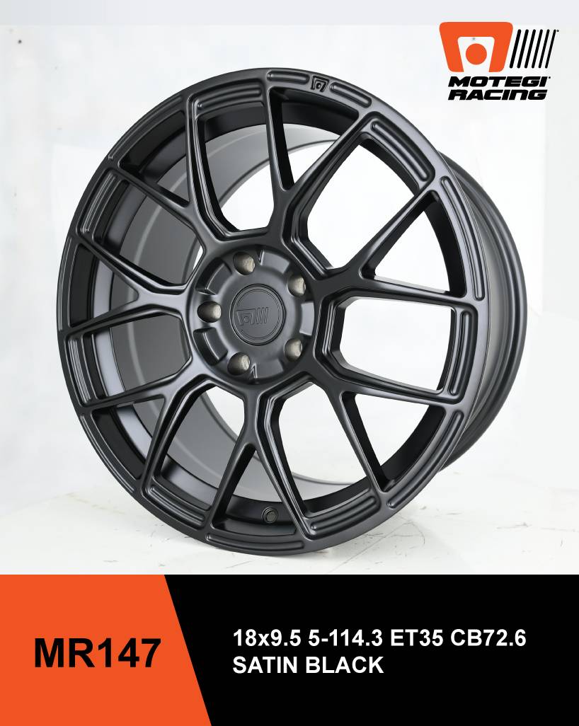 ล้อแม็กใหม่ USA Motegi Racing MR147 5รู114 ET42-35 ดำด้าน F8.5 R9.5-18นิ้ว ล้อแม็ก ล้อแม็กใหม่ USA Motegi Racing MR147 5รู114 ET42-35 ดำด้าน F8.5 R9.5-18นิ้ว