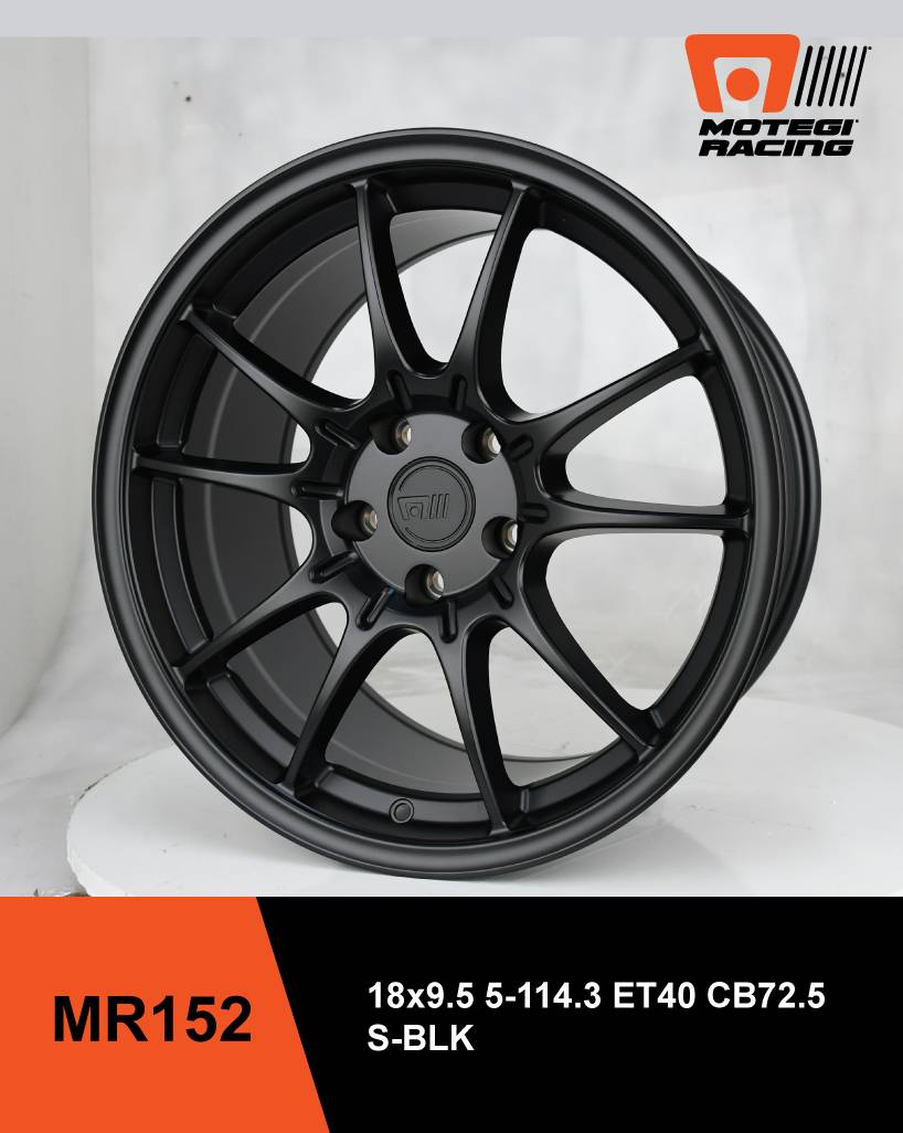 ล้อแม็กใหม่ USA Motegi Racing MR152 5รู114 ET35-40 ดำด้าน F8.5 R9.5-18นิ้ว ล้อแม็ก ล้อแม็กใหม่ USA Motegi Racing MR152 5รู114 ET35-40 ดำด้าน F8.5 R9.5-18นิ้ว