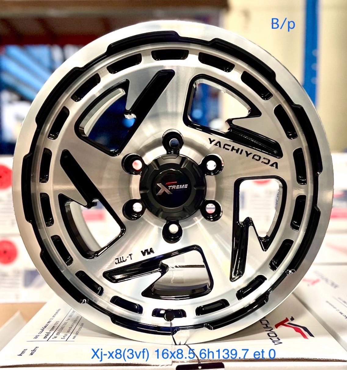 ล้อแม็ก ล้อแม็กใหม่เบา Yachiyoda XJ-X8 นารูโตะ 6รู139 ET0 ดำหน้าเงา 8.5-16นิ้ว 