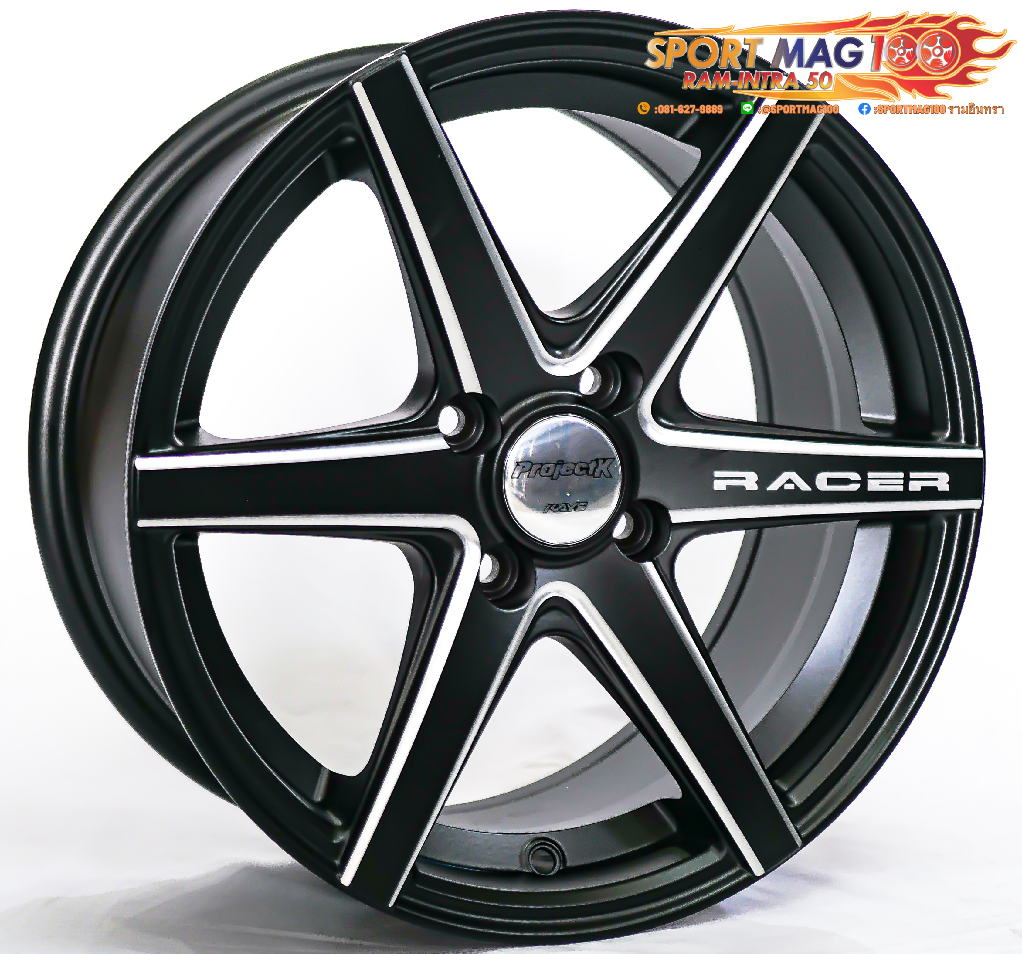ล้อแม็กใหม่ Racer JAC 4รู100 ET35 ดำมิลลิ่งเงิน 7-15นิ้ว ล้อแม็ก ล้อแม็กใหม่ Racer JAC 4รู100 ET35 ดำมิลลิ่งเงิน 7-15นิ้ว
