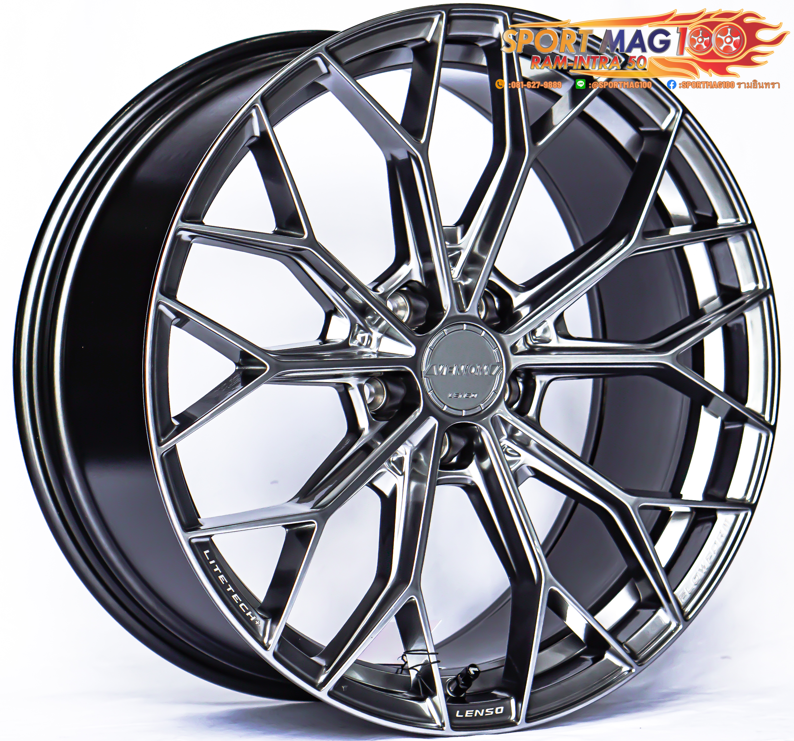 ล้อแม็ก ล้อแม็กใหม่ FlowForming Lenso VENOM VNA LITETECH+ 5รู114 ET35 ไฮเปอร์แบล็ค 9-20นิ้ว
