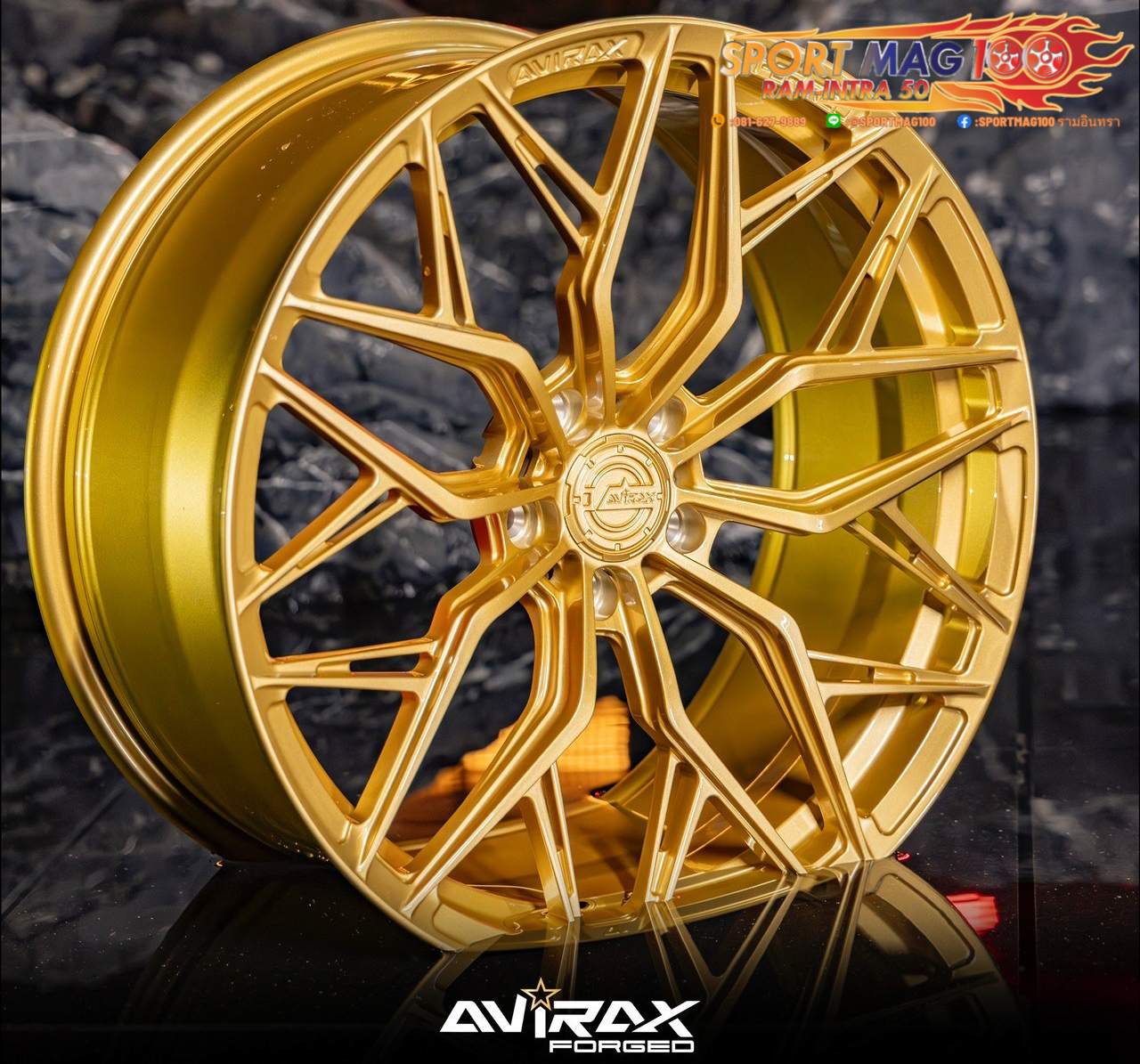 ล้อแม็ก ล้อแม็กใหม่ AVIRAX FORGED GL502 5รู114/112 ET35 ทอง 8.5-18นิ้ว