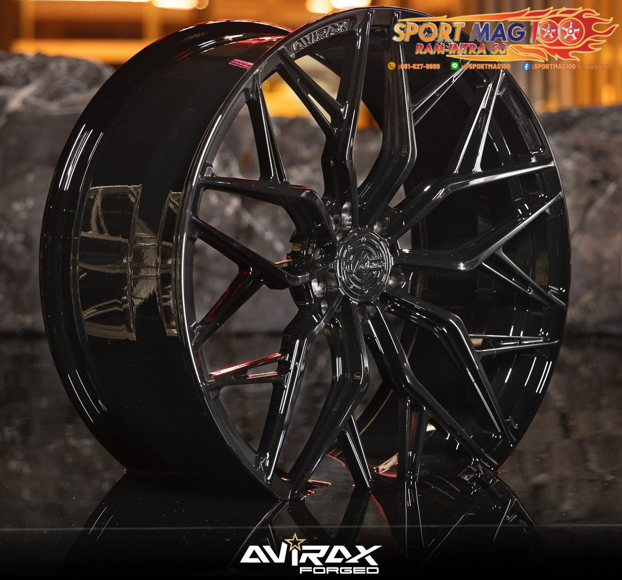 ล้อแม็ก ล้อแม็กใหม่ AVIRAX FORGED GL502 5รู114/112 ET38 ดำเงา 9-20นิ้ว
