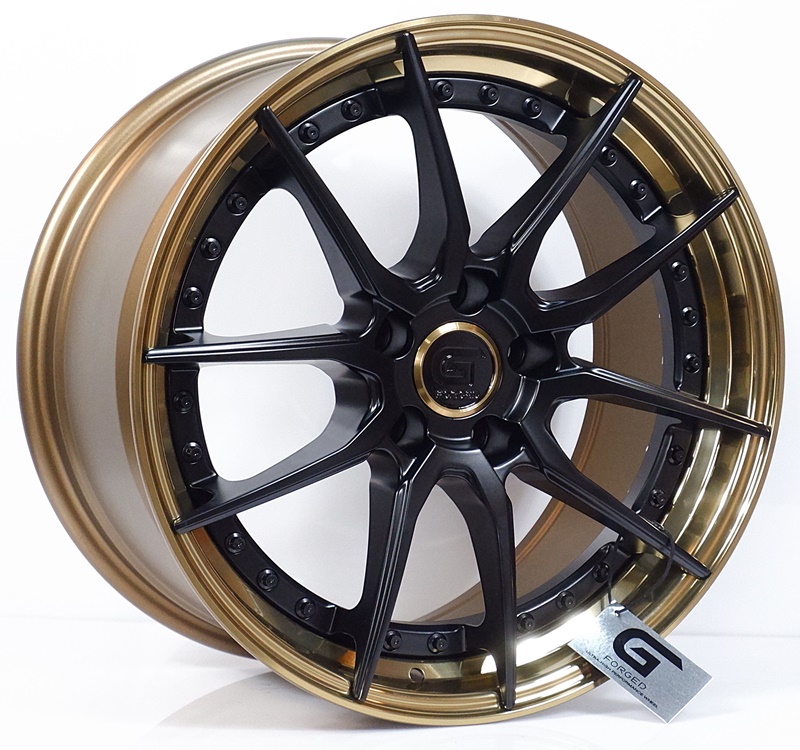 ล้อแม็ก ล้อแม็กแท้2ชิ้น G-Forged GF04 5รู114 สีดำขอบทอง 8.5-18นิ้ว