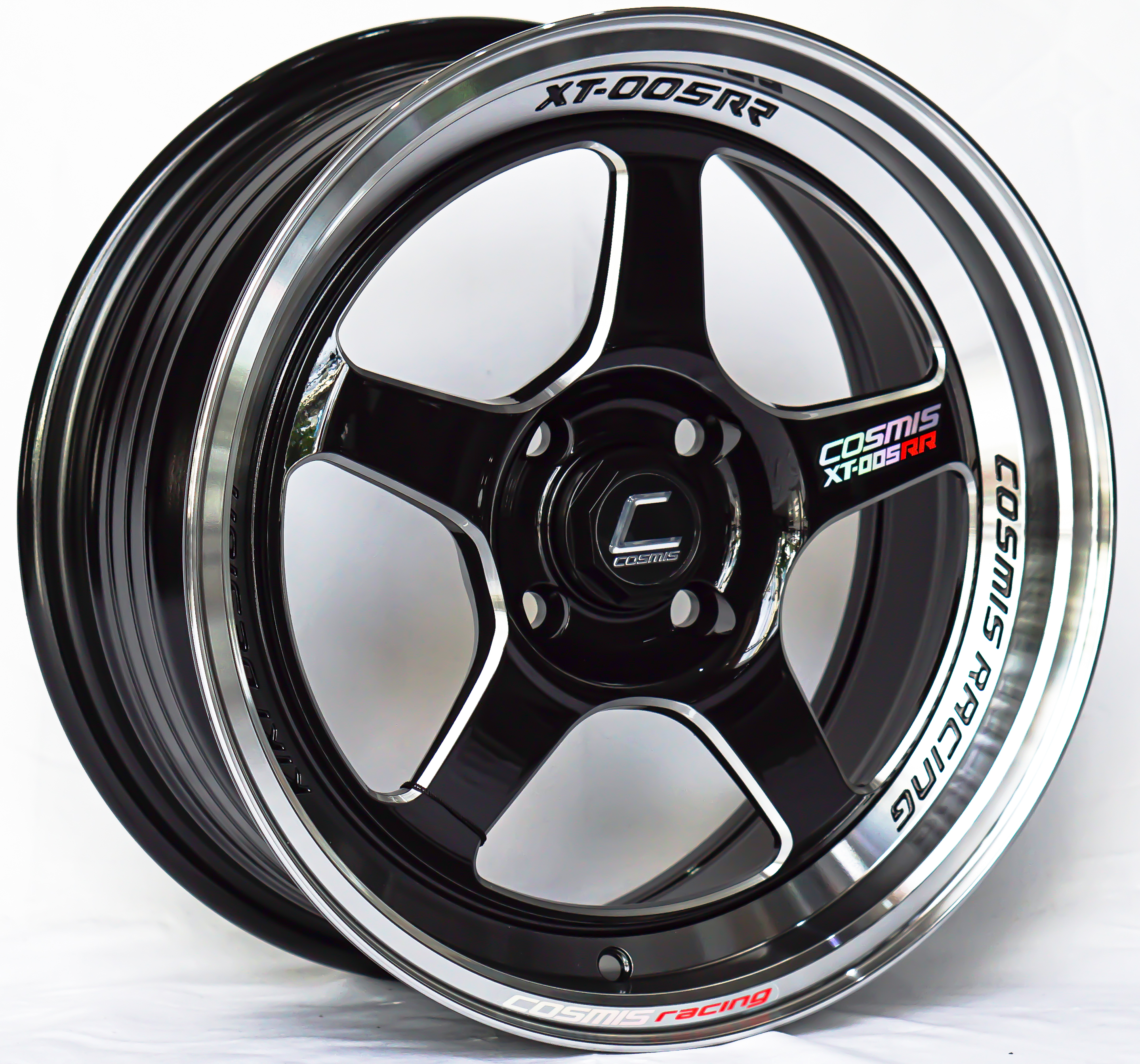 ล้อแม็ก ล้อแม็กใหม่ Flowforming Cosmis XT005RR 4รู100 ET30 ดำขอบเงา 6.5-15นิ้ว (4.85kg.)