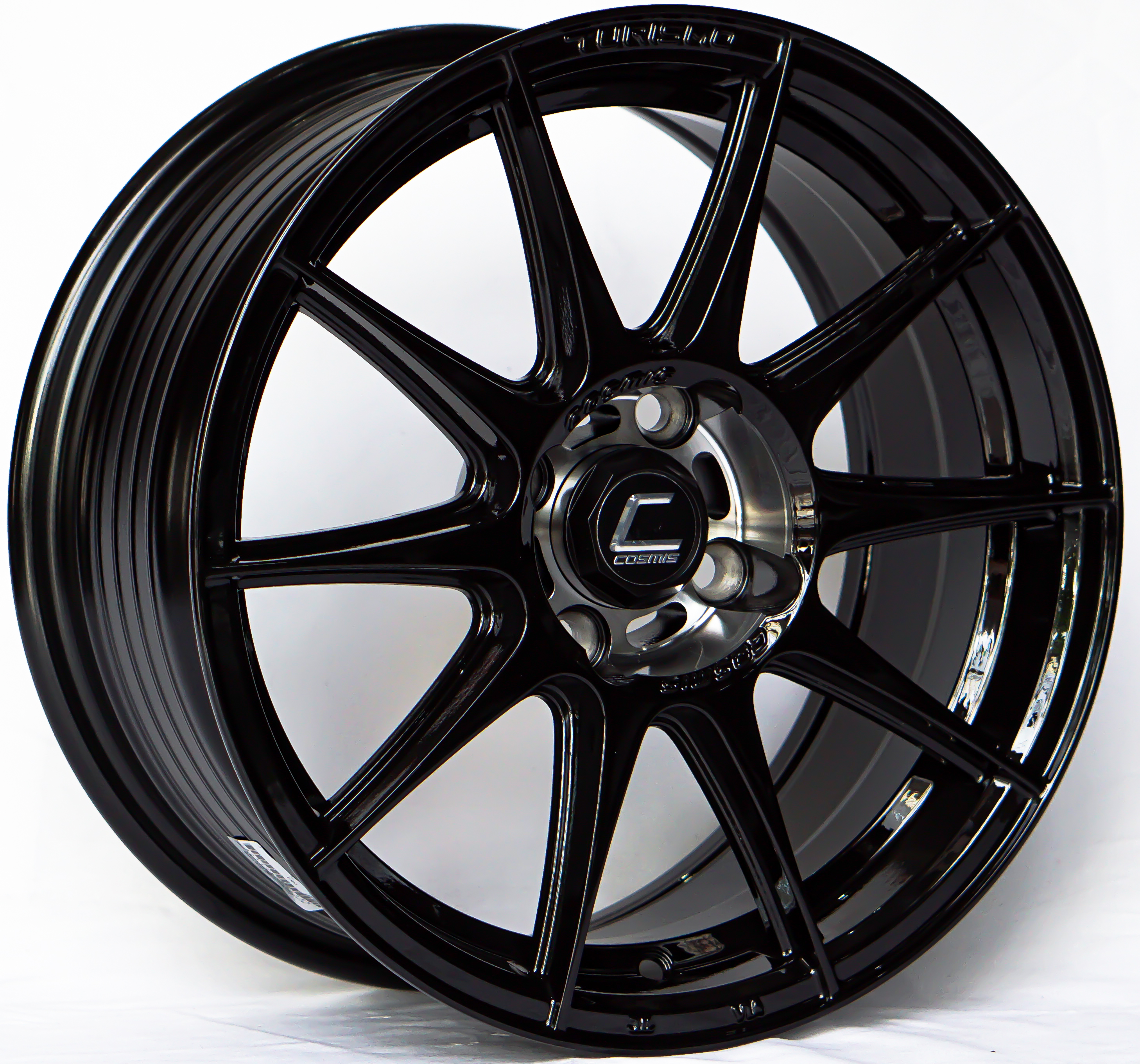 ล้อแม็ก ล้อแม็กใหม่ Flowforming Cosmis Turismo 4รู100 ET30 สีดำเงา 7-15นิ้ว (5.3kg.)