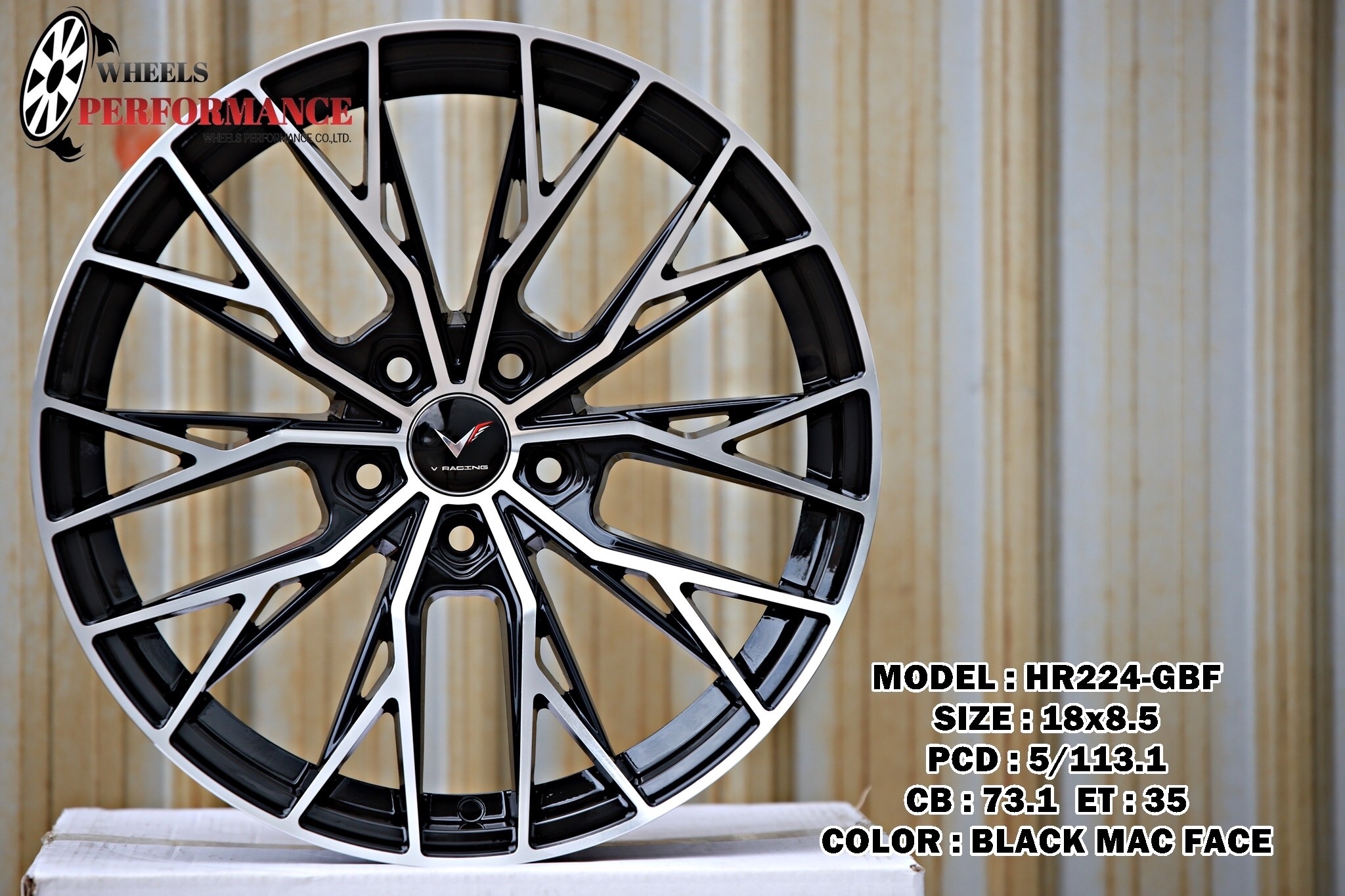ล้อแม็ก ล้อแม็กใหม่ FlowForming WP HR224 5รู114/112 ET35 ดำหน้าเงา 8.5-18นิ้ว 