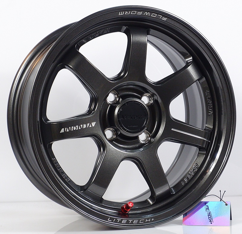 ล้อแม็ก ล้อแม็กใหม่ FlowForming Lenso VT7 LITETECH+ 4รู100 Offset35 ไฮเปอร์ดาร์ค กว้าง7 ขอบ15 (5.03 กิโล)