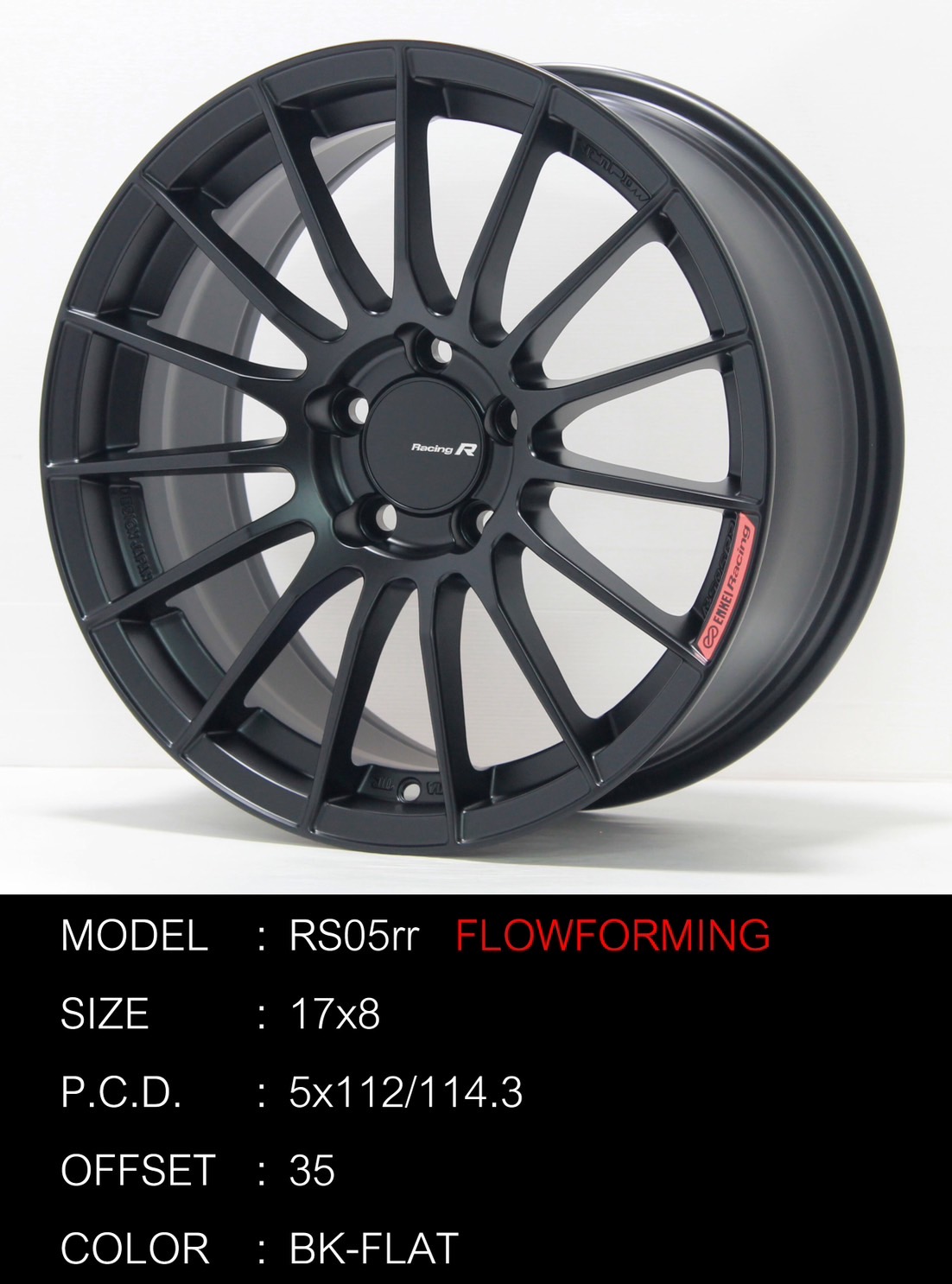 ล้อแม็ก Flowforming TK RS05RR ขอบ17นิ้ว 5รู114.3 ET35 ดำด้าน กว้าง 8นิ้ว ล้อแม็ก ล้อแม็ก Flowforming TK RS05RR ขอบ17นิ้ว 5รู114.3 ET35 ดำด้าน กว้าง 8นิ้ว