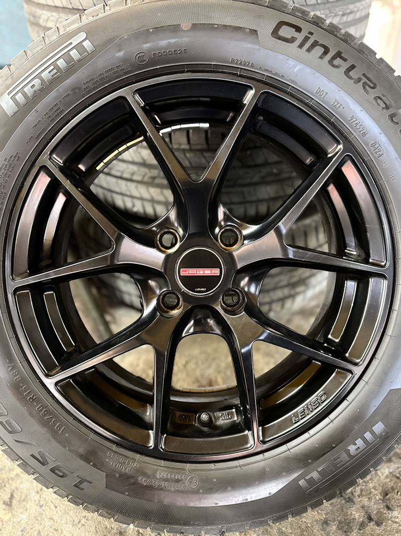 ล้อแม็ก ล้อแม็กมือสองแท้ Lenso Jager JAD Dyna ขอบ15นิ้ว กว้าง6.5นิ้ว 4รู100 Offset38 สีดำด้าน(ลาดพร้าว)