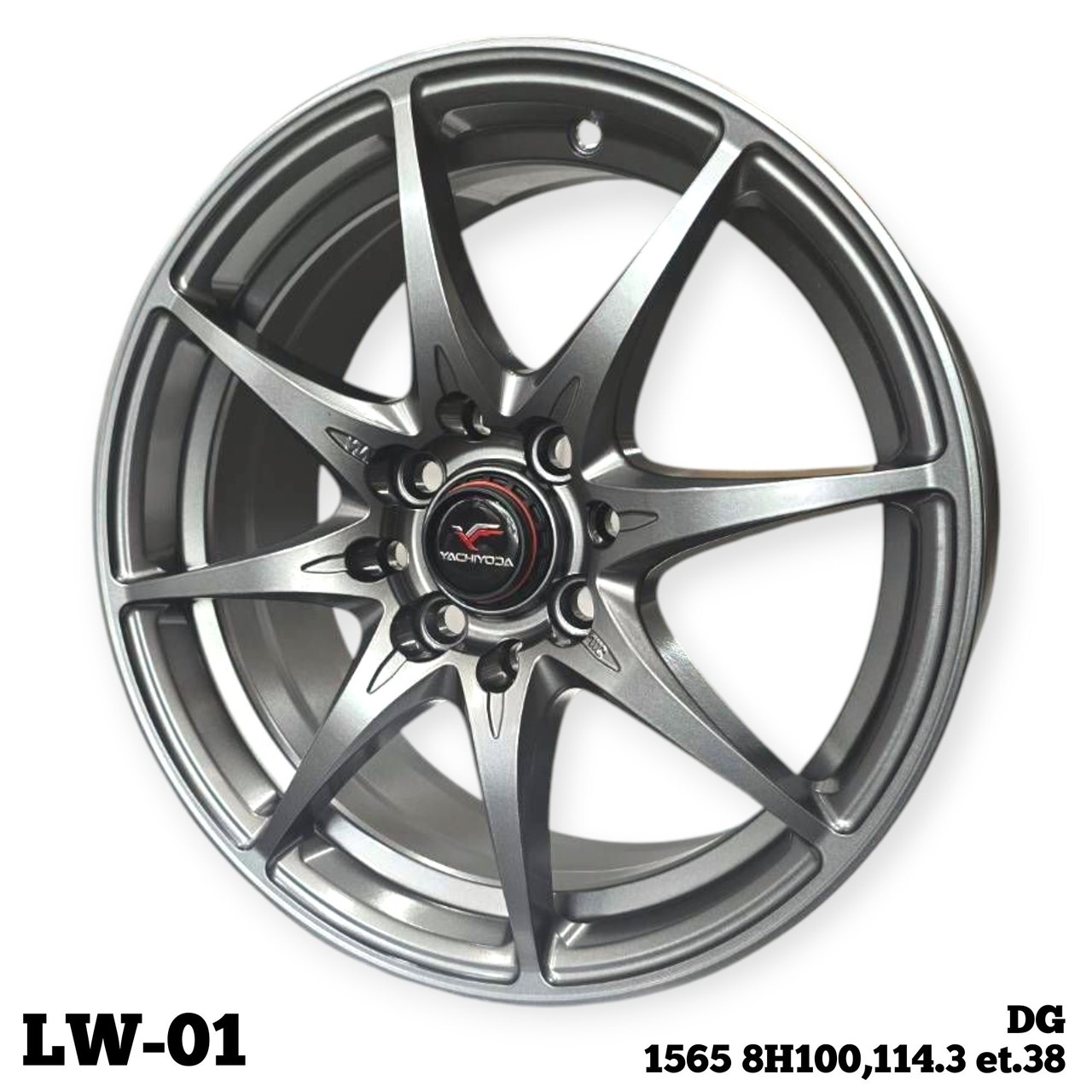 ล้อแม็ก ล้อแม็กเบาใหม่ Yachiyoda Lw01 4รู100/114 ET38 กันเมทาลิก กว้าง6.5 ขอบ15นิ้ว 