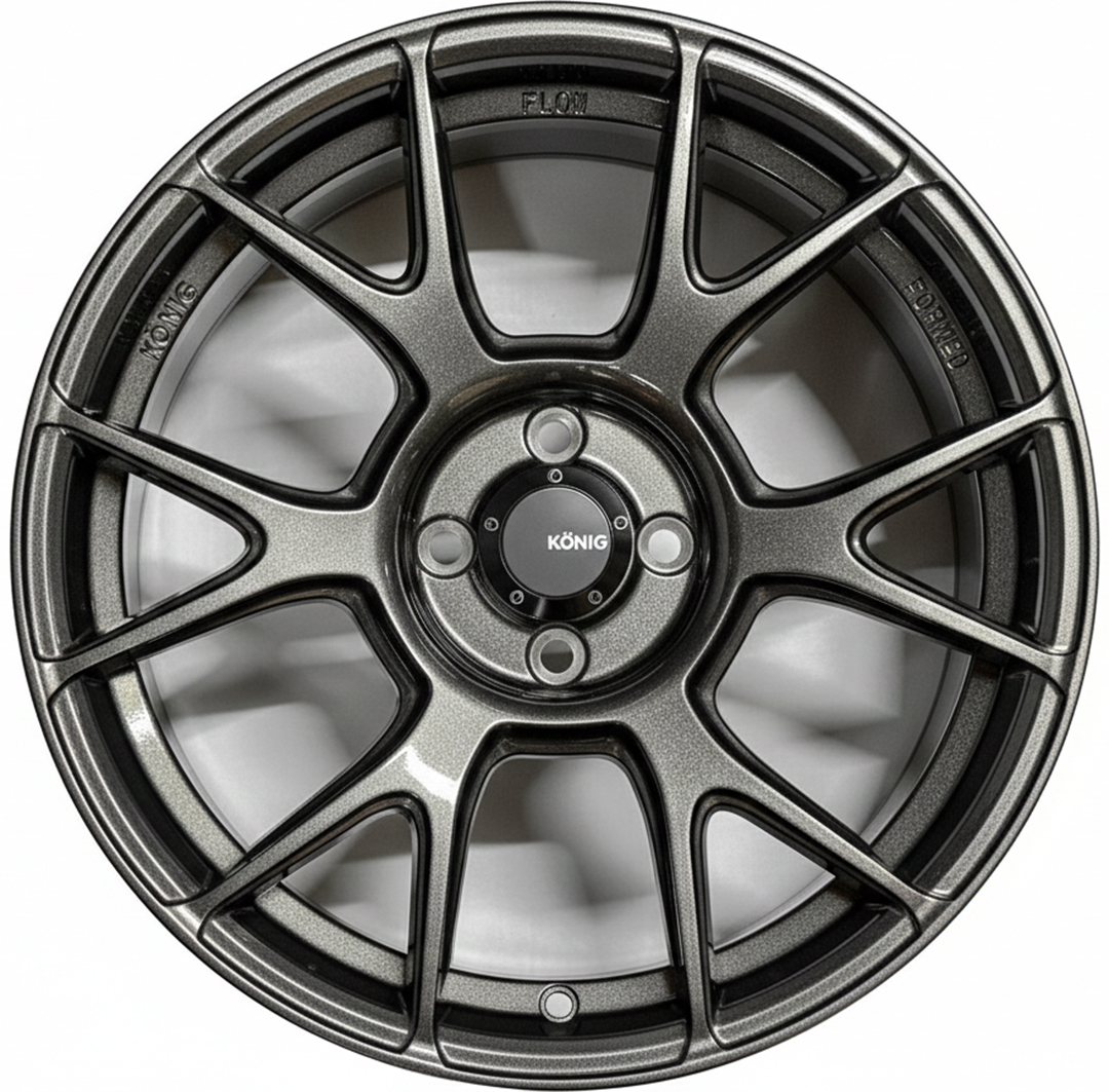 ล้อแม็ก KONIG N636 FlowForming ขอบ17นิ้ว กว้าง8นิ้ว 4รู100 Offset45 สีกันเมทาลิก