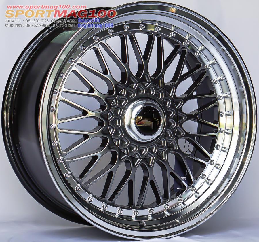 ล้อแม็กใหม่พรีเมียม FlowForming BRS RS 5รู114 ET35-40 ไฮเปอร์ดาร์คขอบเงา F8.5 R9.5-19นิ้ว 