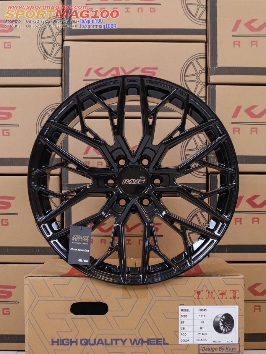 ล้อแม็ก JAV 6รู114.3 ET18 ดำแวว กว้าง9 ขอบ18นิ้ว(นาวาร่า) 