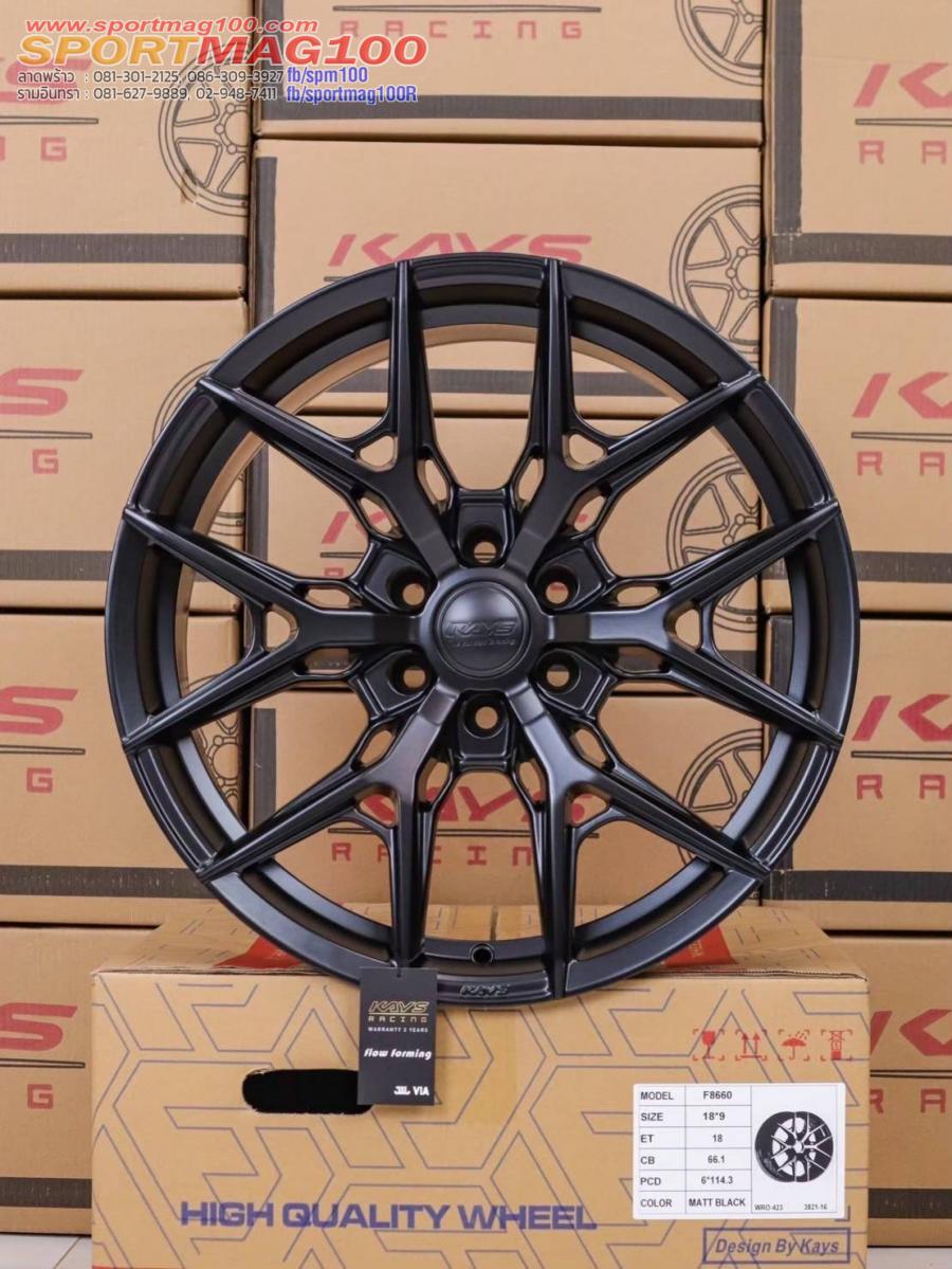 ล้อแม็ก F8660 6รู114.3 ET18 ดำด้าน กว้าง9 ขอบ18นิ้ว(นาวาร่า) 