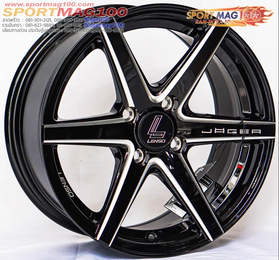 ล้อแม็กใหม่ Lenso JAC JagerCraft 4รู100 ET35 ดำมิลลิ่งก้าน 7-15นิ้ว