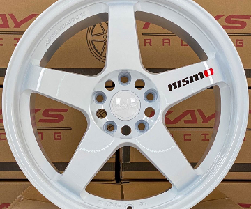 ล้อแม็กใหม่ลาย NISMO GT5 5รู114 ET25 สีขาว 8.5-18นิ้ว