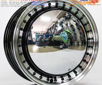 ล้อแม็กใหม่ RET Rew024 5รู112/114 ET30 ขอบเงาหมุดดำ 5.5-14นิ้ว(สำหรับBenz123)