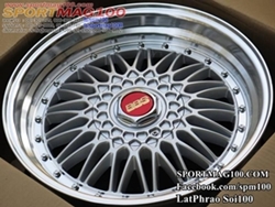 ล้อแม็กใหม่ลาย BBS RS 5รู114 ซิลเวอร์ขอบเงา ET33 8.5-18นิ้ว