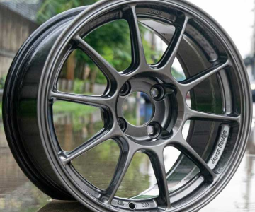 ล้อแม็กใหม่เบา FlowForming AOW TC105X 4รู100 ET28 สีไททัน 8-15นิ้ว