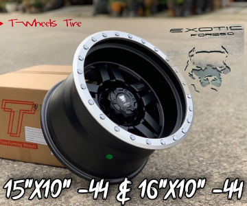 ล้อแม็กใหม่ EXOTIC OFFROAD 6รู139 ET-44 ดำขอบเงา 10-16นิ้ว