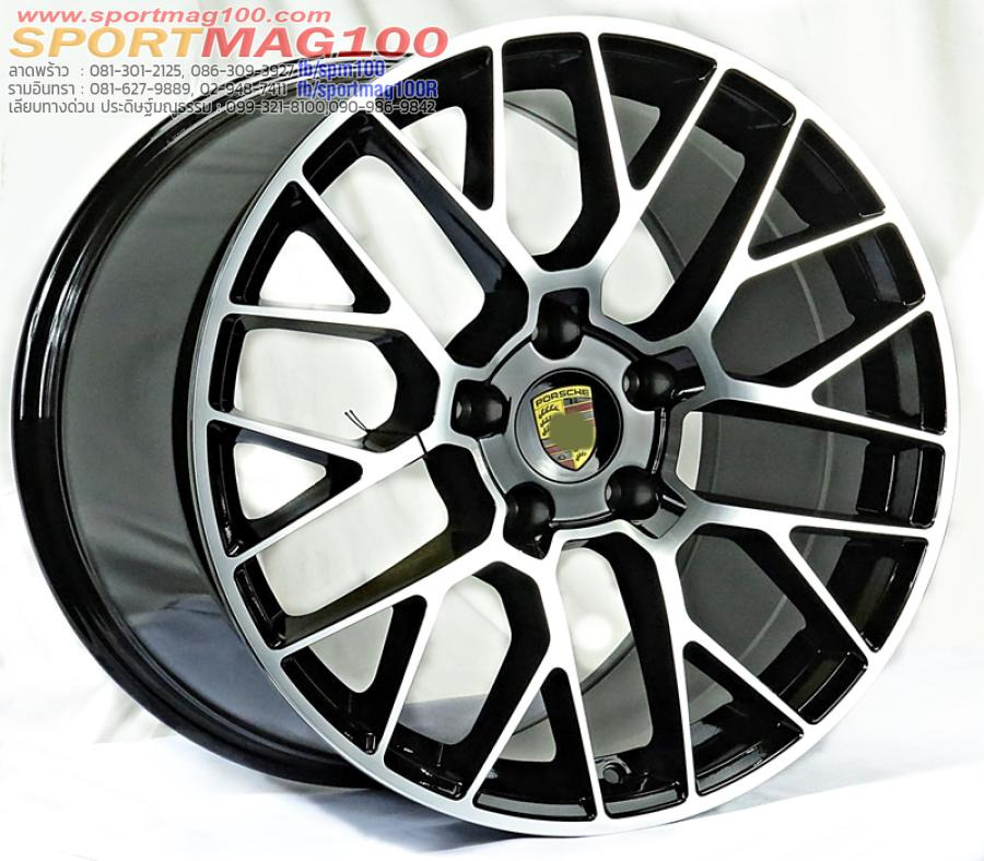 ล้อแม็กซ์ใหม่ Porsche1267 5รู130 สีดำหน้าเงา ET55-67 F9.5 R11-20นิ้ว