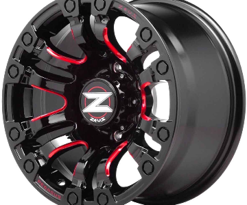 ล้อแม็กใหม่ ZEUS Z24 6รู139 ET0 ดำมิลลิ่งแดง 8.5-16นิ้ว 