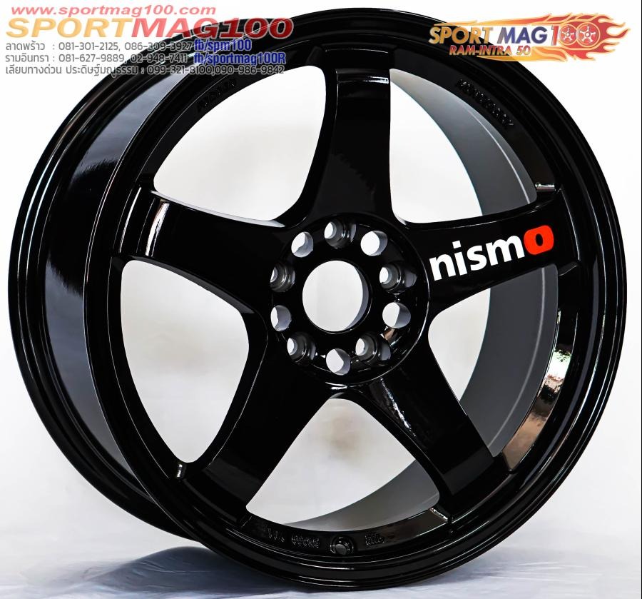 ล้อแม็กใหม่ลาย NISMO GT5 5รู114 ET20-25 สีดำแวว F9.5 R10.5-18นิ้ว