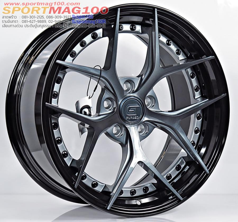 ล้อแม็กแท้2ชิ้น G-Forged GF03 5รู114 สีBrusSilverGlossblack F8.5 R9.5-18นิ้ว