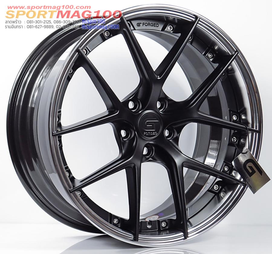 ล้อแม็กแท้2ชิ้น G-Forged GF08 5รู114 สีดำด้านขอบซิลเวอร์ ET40-40 F8.5 R10-20นิ้ว