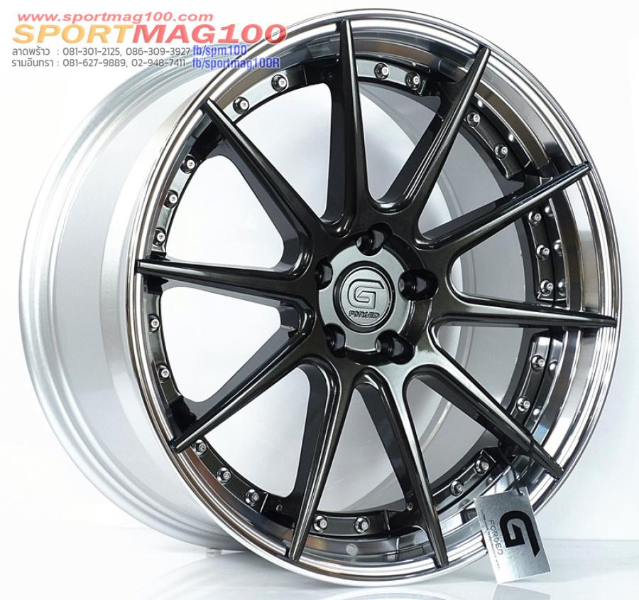 ล้อแม็กแท้2ชิ้น G-Forged GF02 5รู112 สีไดมอนด์ขอบซิลเวอร์ ET40-40 F8.5 R9.5-20นิ้ว