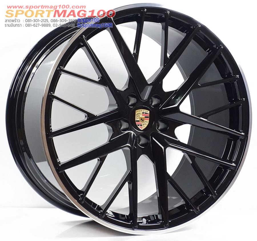 ล้อแม็กเบาสุดFORGED Porshe D215018 5รู112 ดำขอบเงา ET26-19 F9 R20-21นิ้ว