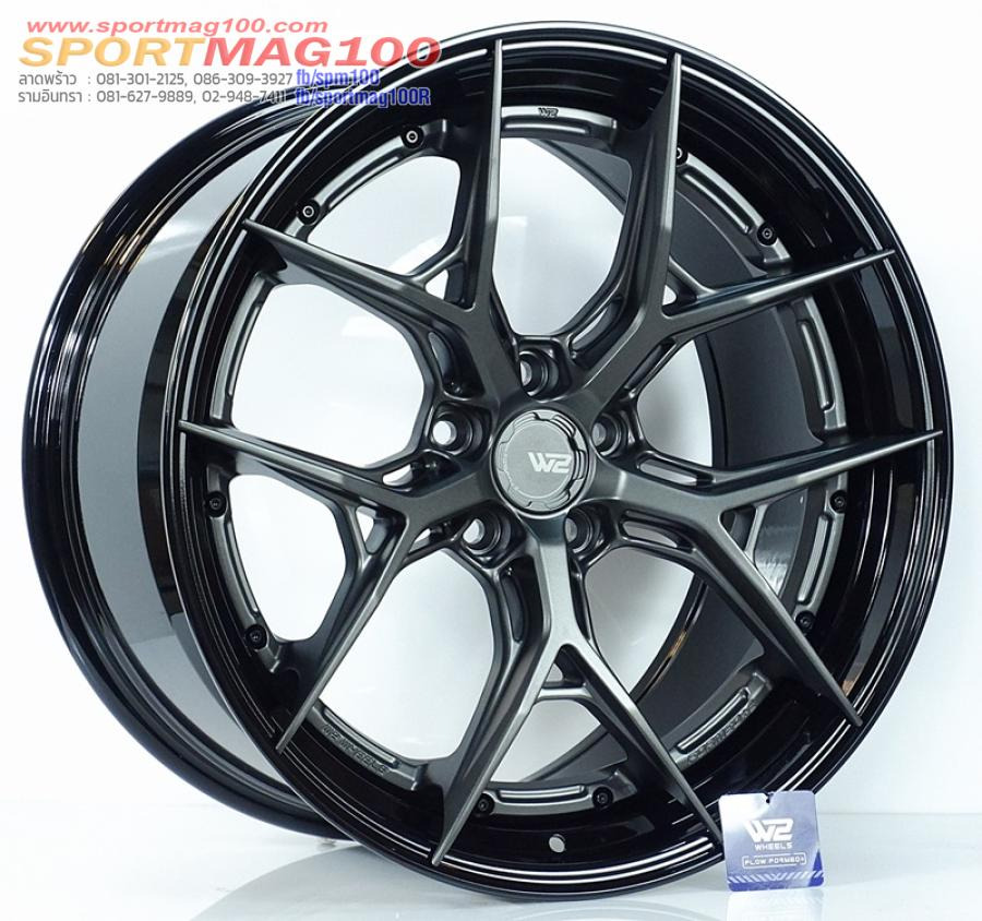 ล้อแม็กแท้2ชิ้นสุดเบา Flowforming W2BF 5รู112 แมทกันขอบกลอสแบล็ค ET35-40 F9 R10-20นิ้ว