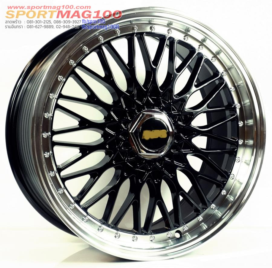 ล้อแม็กใหม่ลาย BBS RS 5รู112/114 ET35 ดำขอบเงา 8.5-18นื้ว